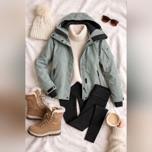 Sage Green Insulated Snowboard Ski Jacket | Waterproof Winter Coat XS